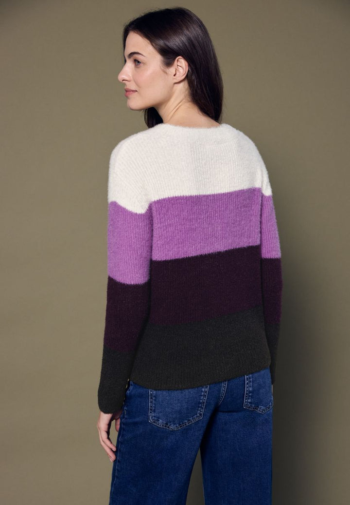 Streifen Federgarnpullover