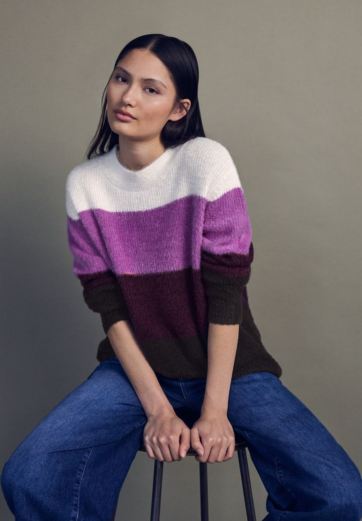 Streifen Federgarnpullover