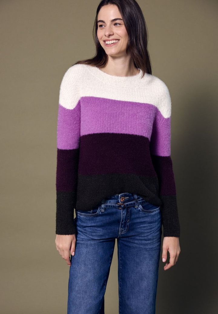 Streifen Federgarnpullover