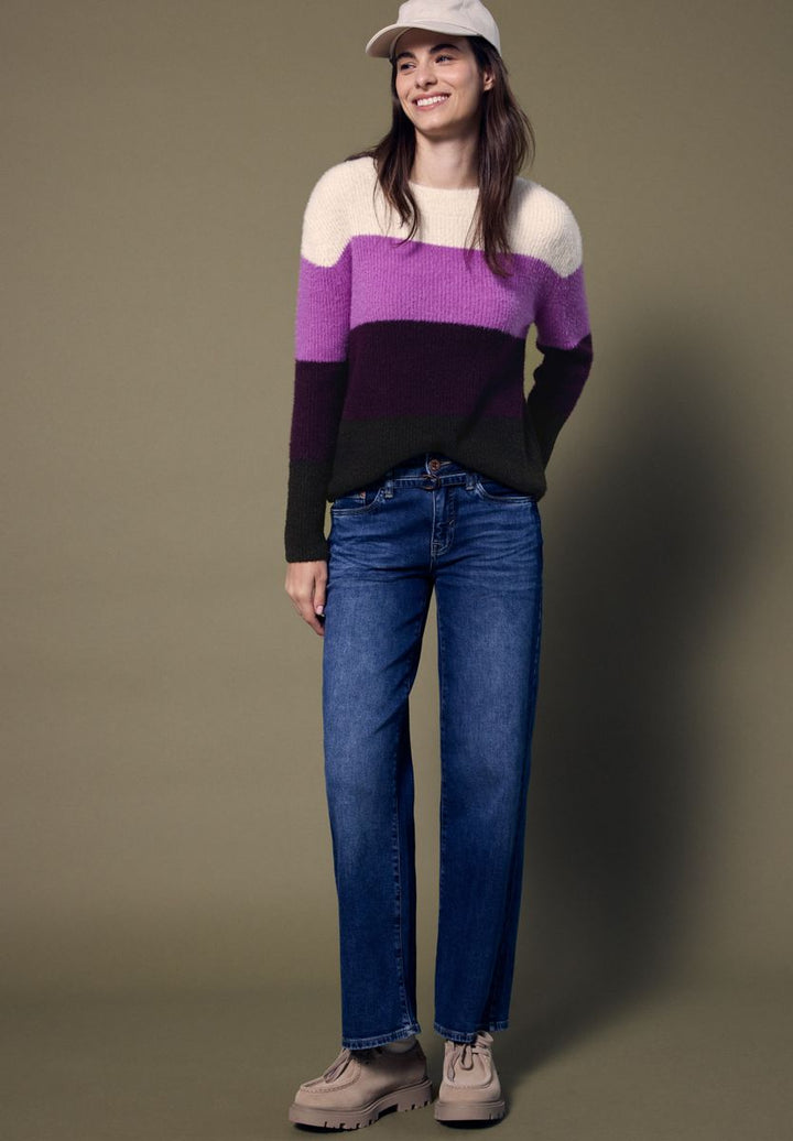 Streifen Federgarnpullover