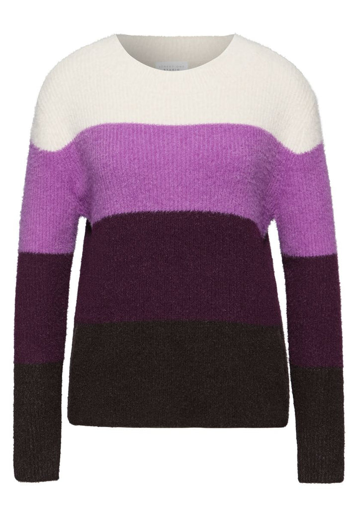 Streifen Federgarnpullover