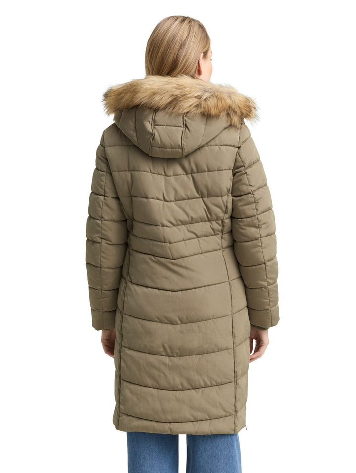 Puffer-Mantel mit abnehmbarer Kapuze