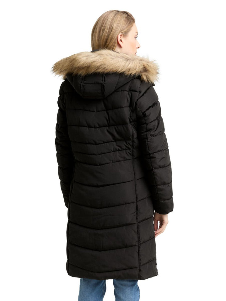 Puffer-Mantel mit abnehmbarer Kapuze