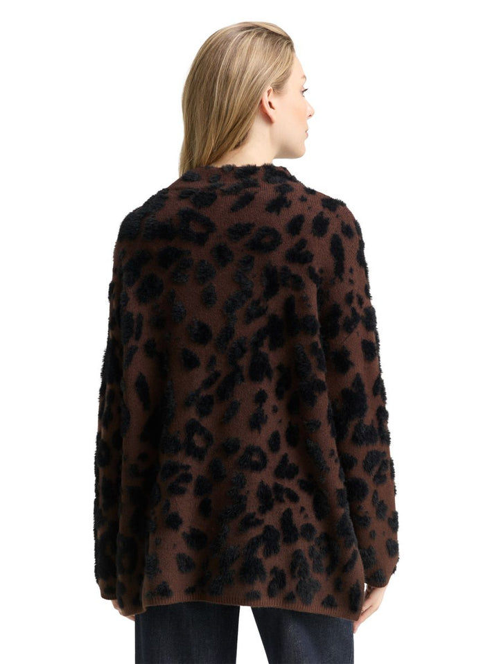 Oversize Strickpullover mit Leo-Muster