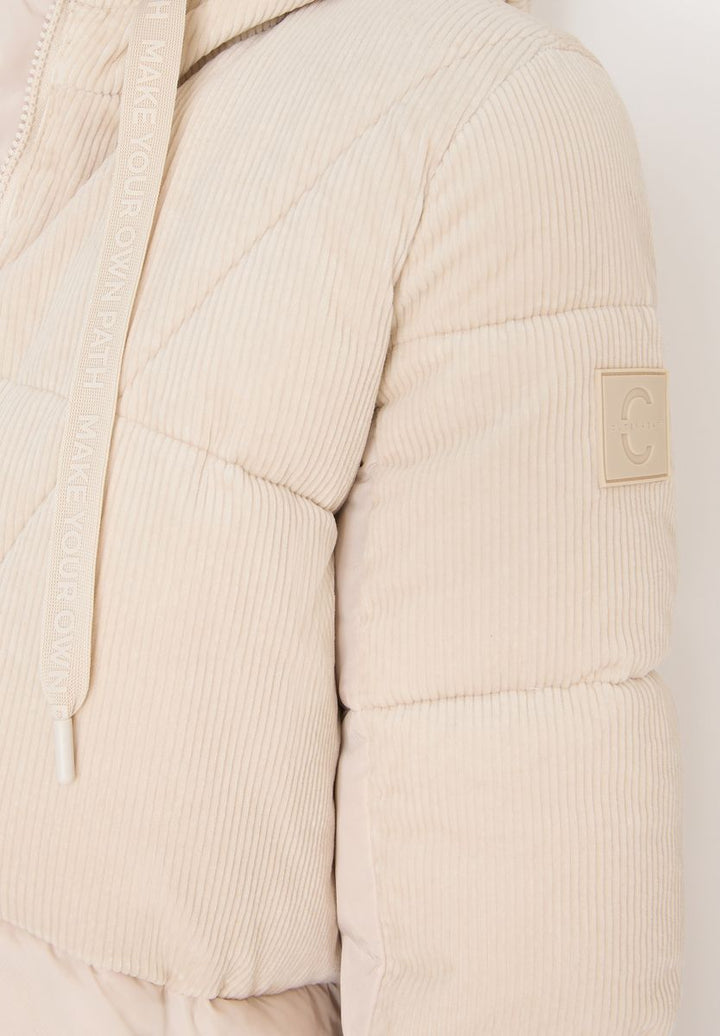 Puffer Mantel mit Cordmix