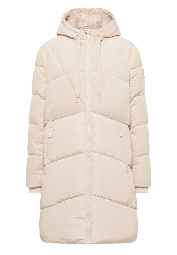 Puffer Mantel mit Cordmix