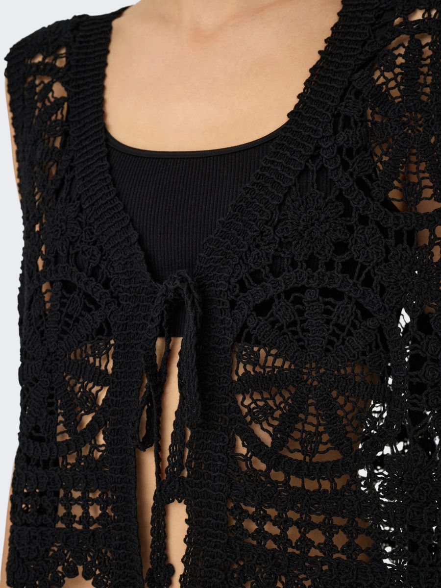 JDYVIC S/L V-NECK TIE VEST KNT