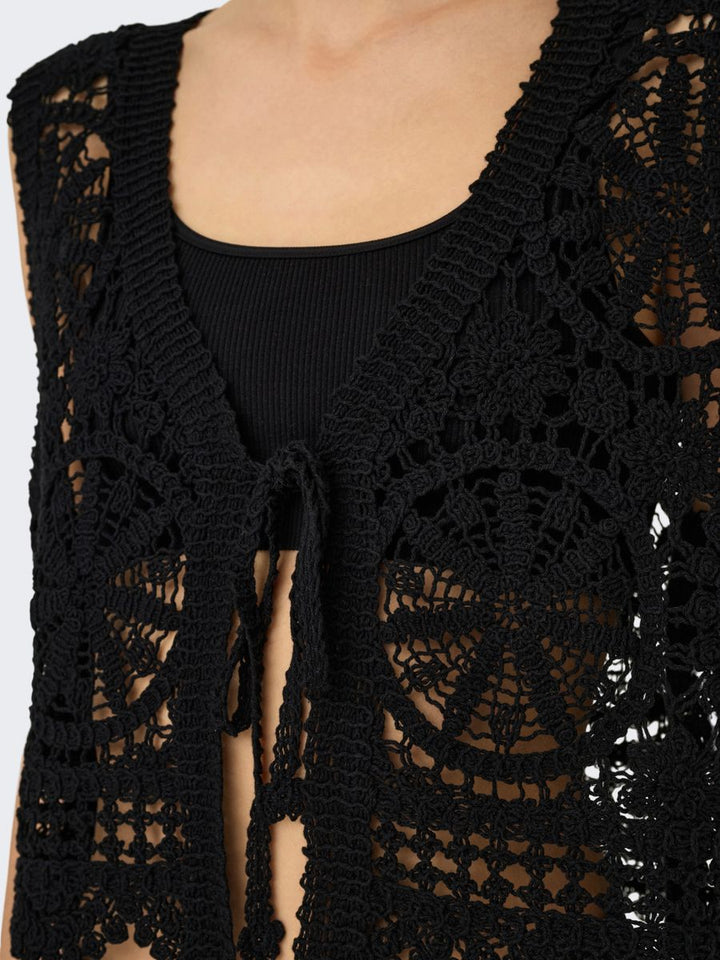 JDYVIC S/L V-NECK TIE VEST KNT