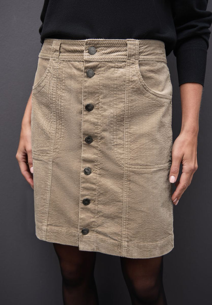 Cordrock mit Knopfleiste