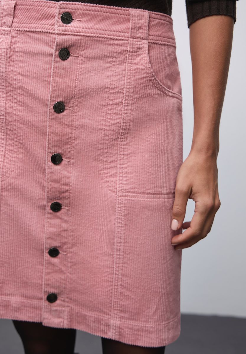 Cordrock mit Knopfleiste