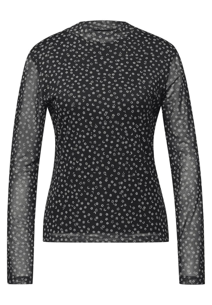 Gemustertes Mesh-Shirt