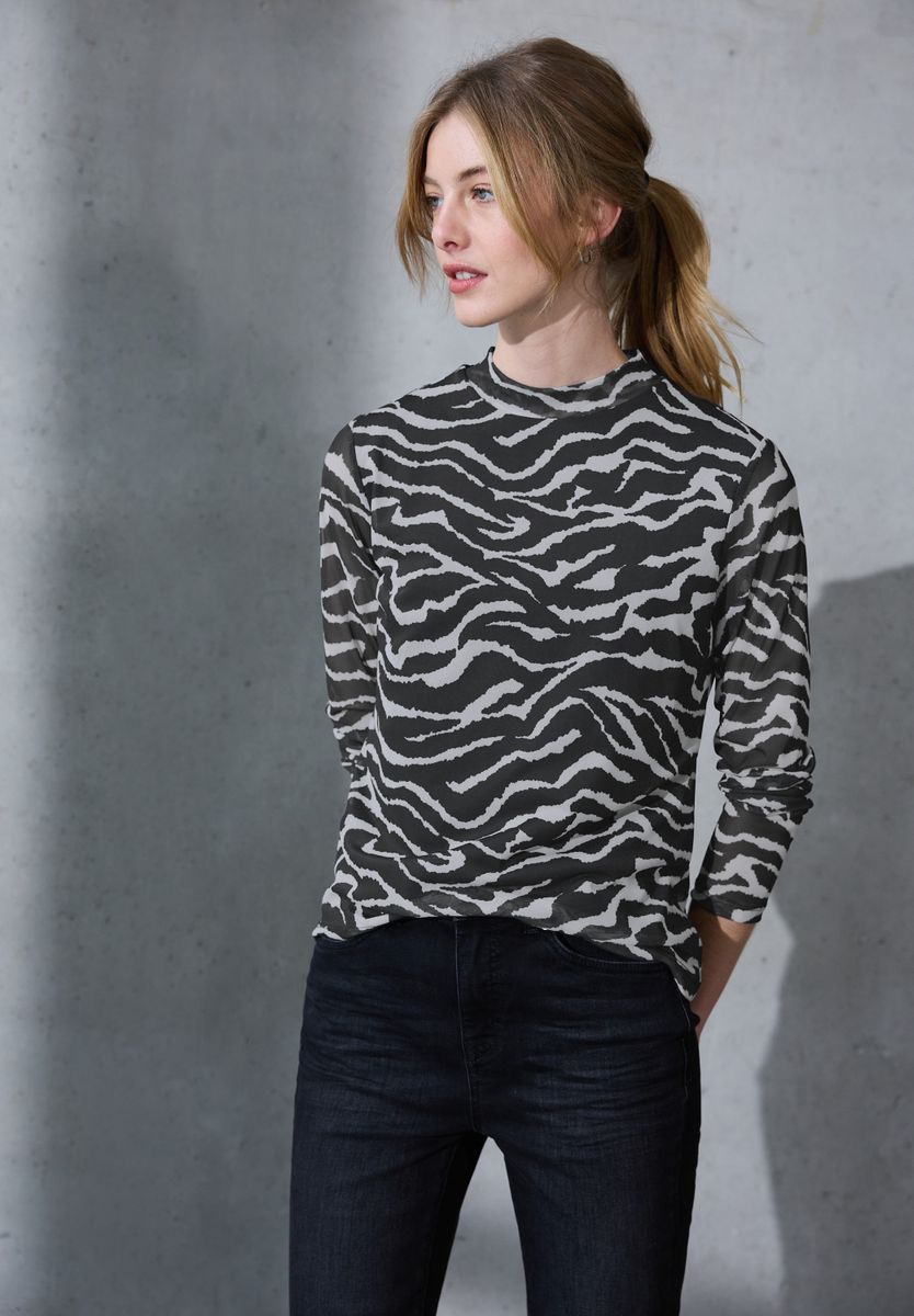 Gemustertes Mesh-Shirt