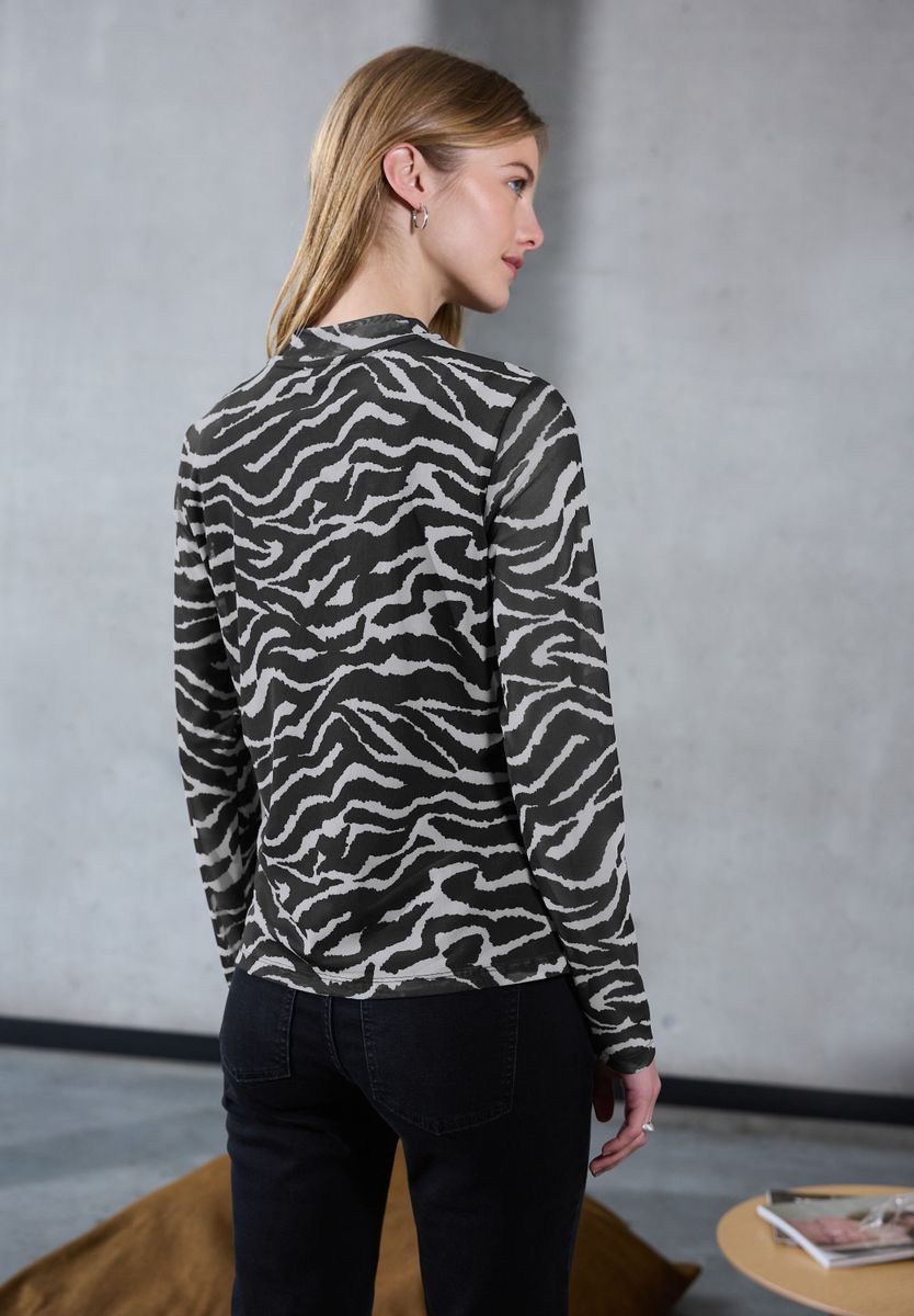 Gemustertes Mesh-Shirt
