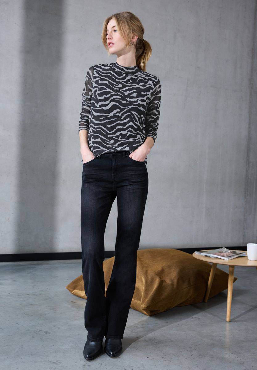 Gemustertes Mesh-Shirt