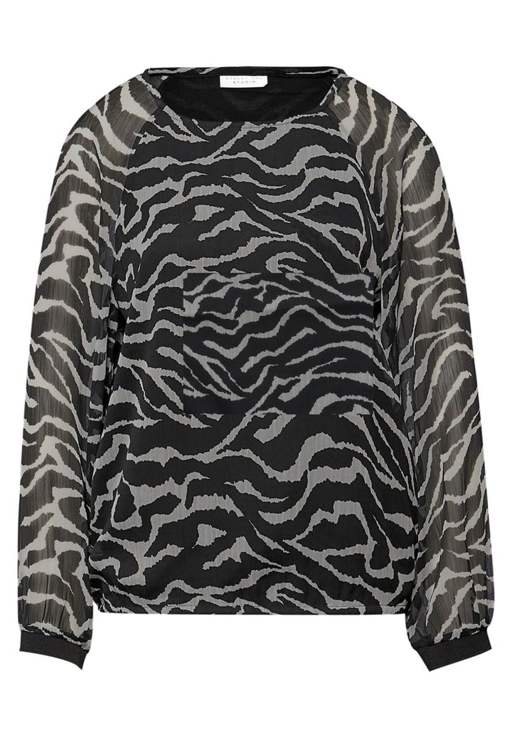 Chiffonbluse mit Zebra-Print