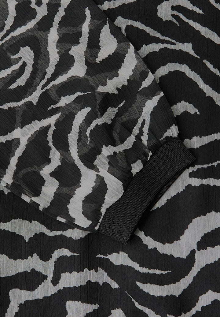 Chiffonbluse mit Zebra-Print