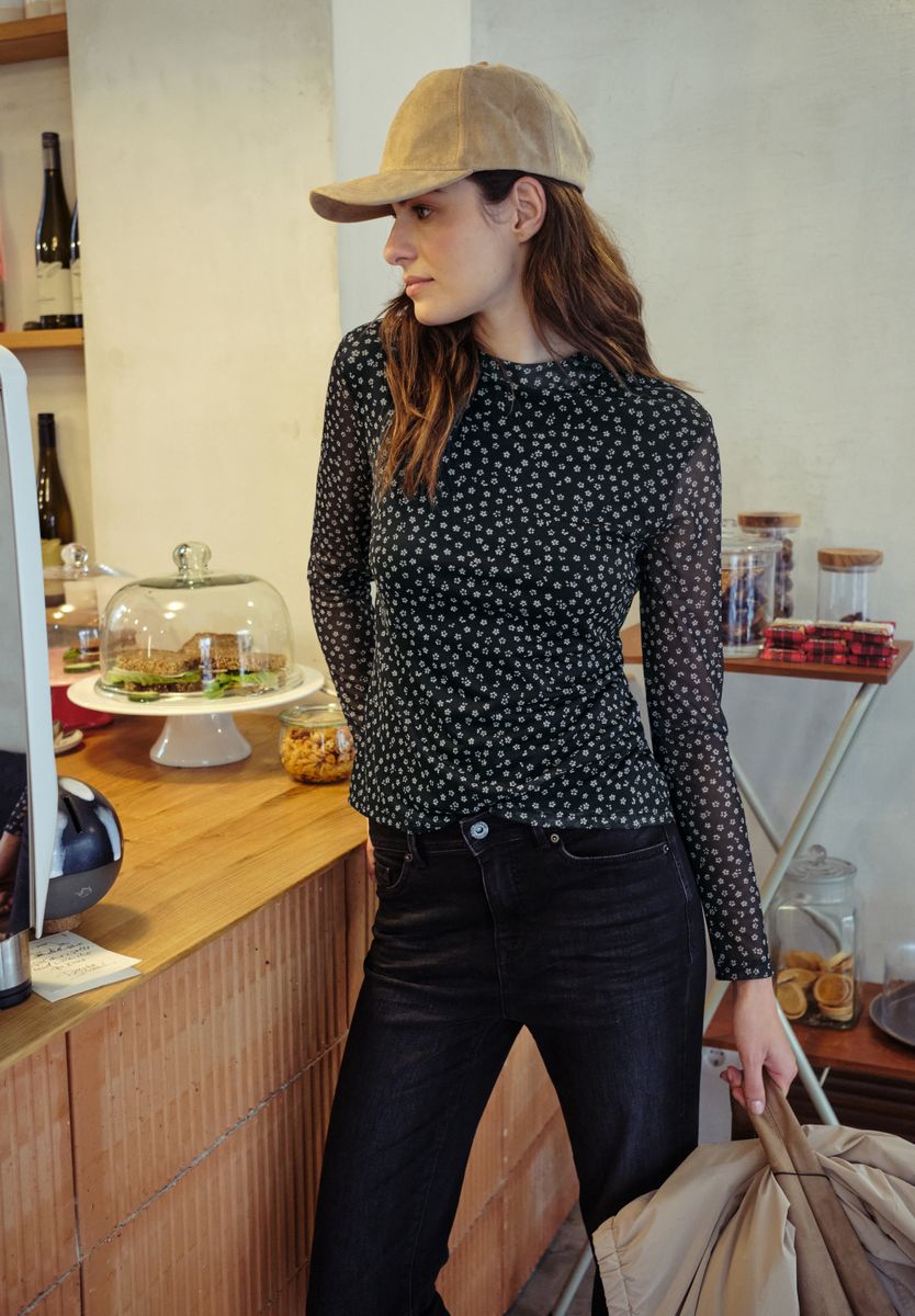 Gemustertes Mesh-Shirt