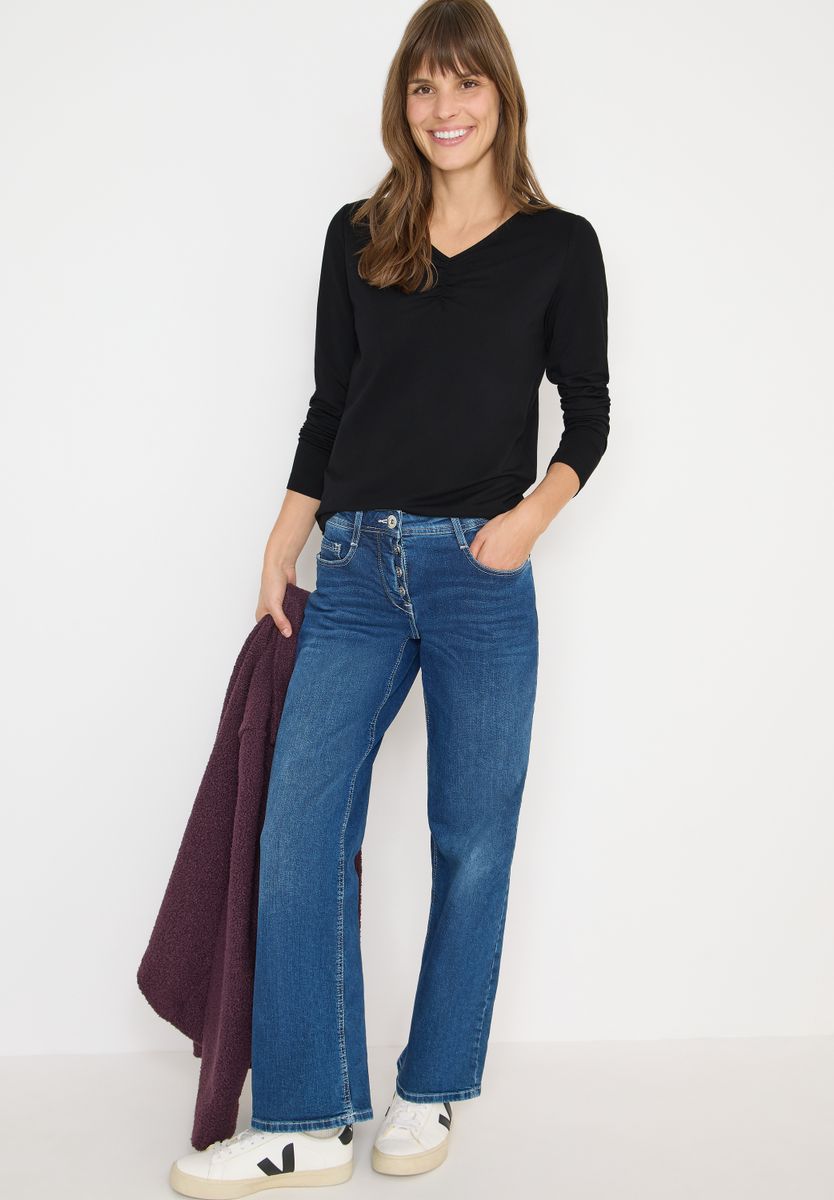 Basic Shirt mit Raffung