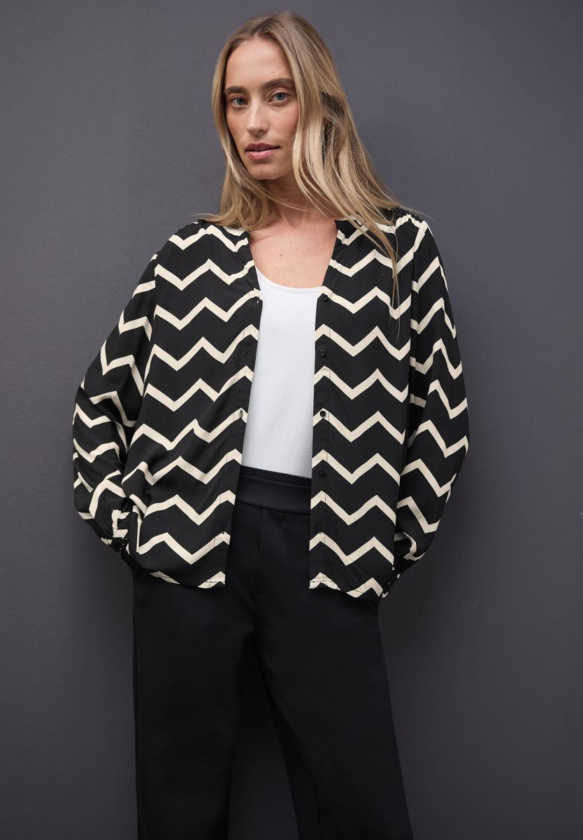 Bluse mit Zick-Zack-Muster