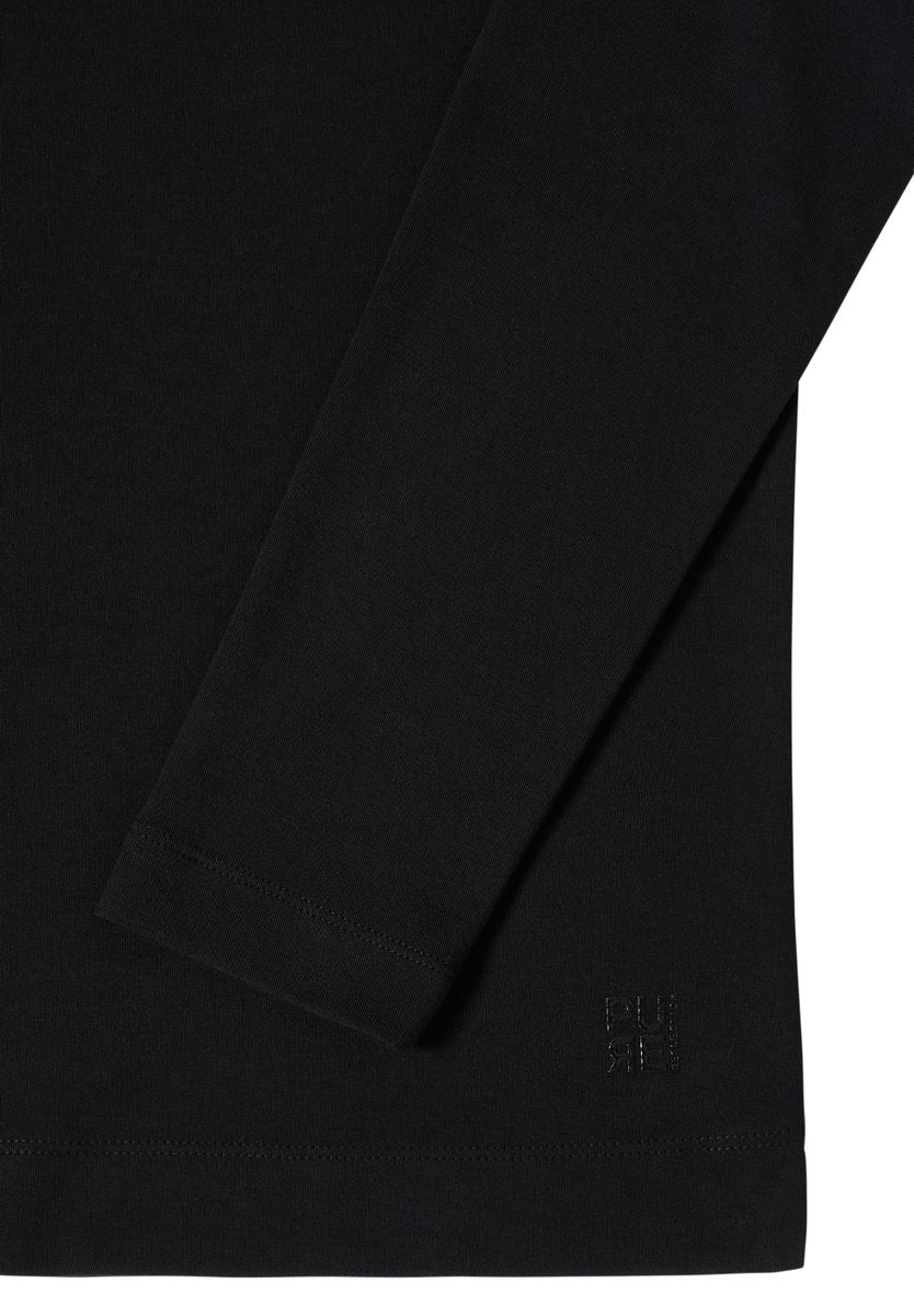 Funnelneck Shirt in Unifarbe