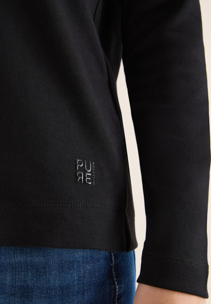 Funnelneck Shirt in Unifarbe