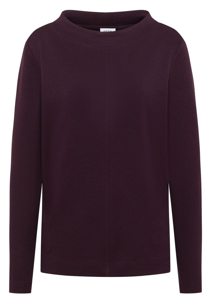 Funnelneck Shirt in Unifarbe