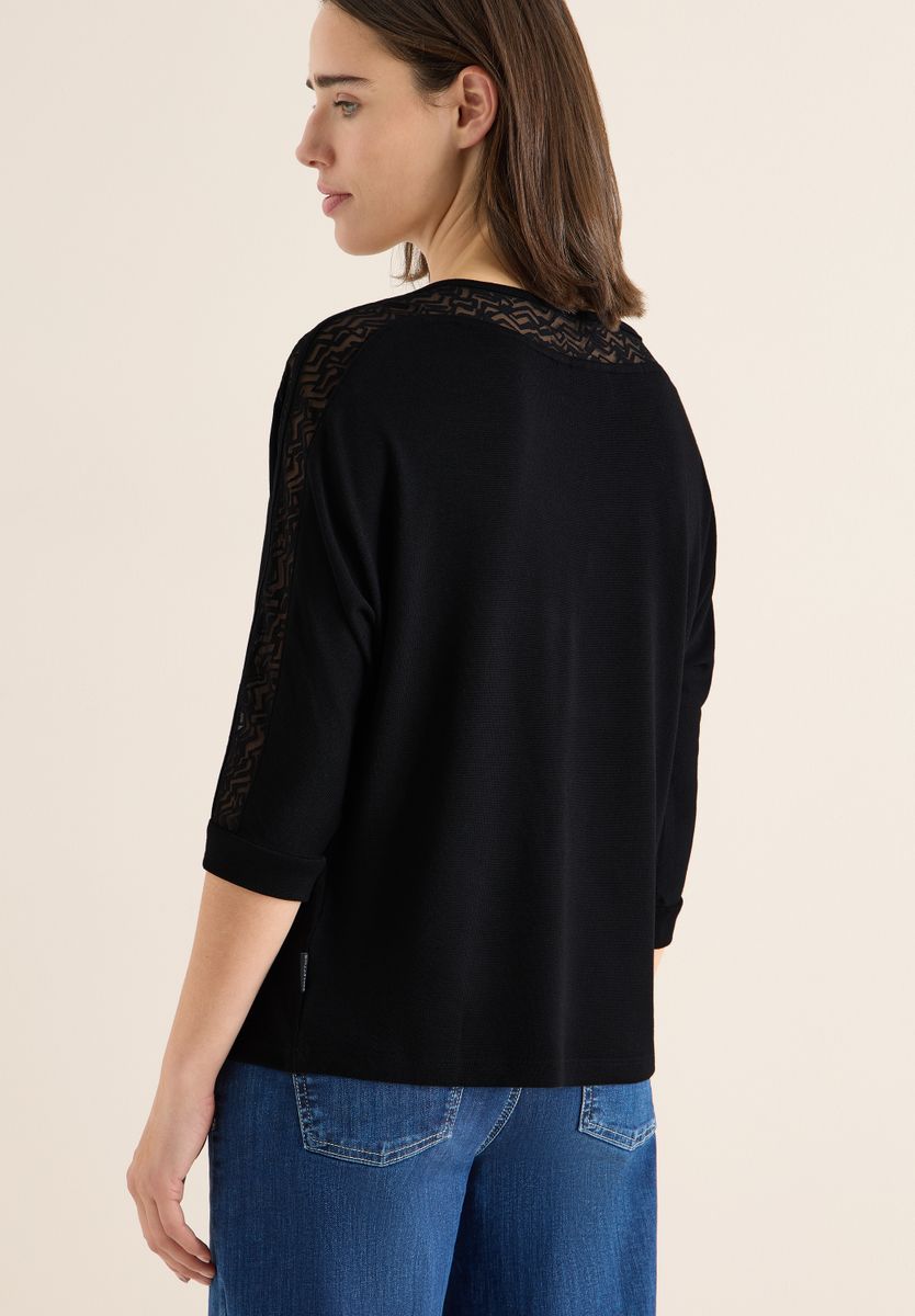 Batwing Shirt mit Mesh