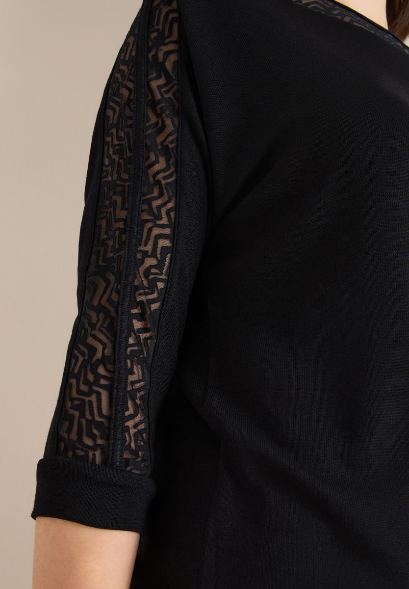 Batwing Shirt mit Mesh