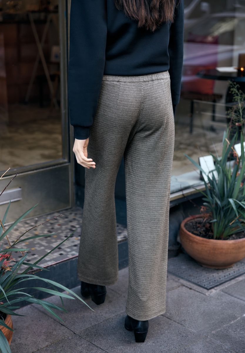 Melierte Wide Leg Hose
