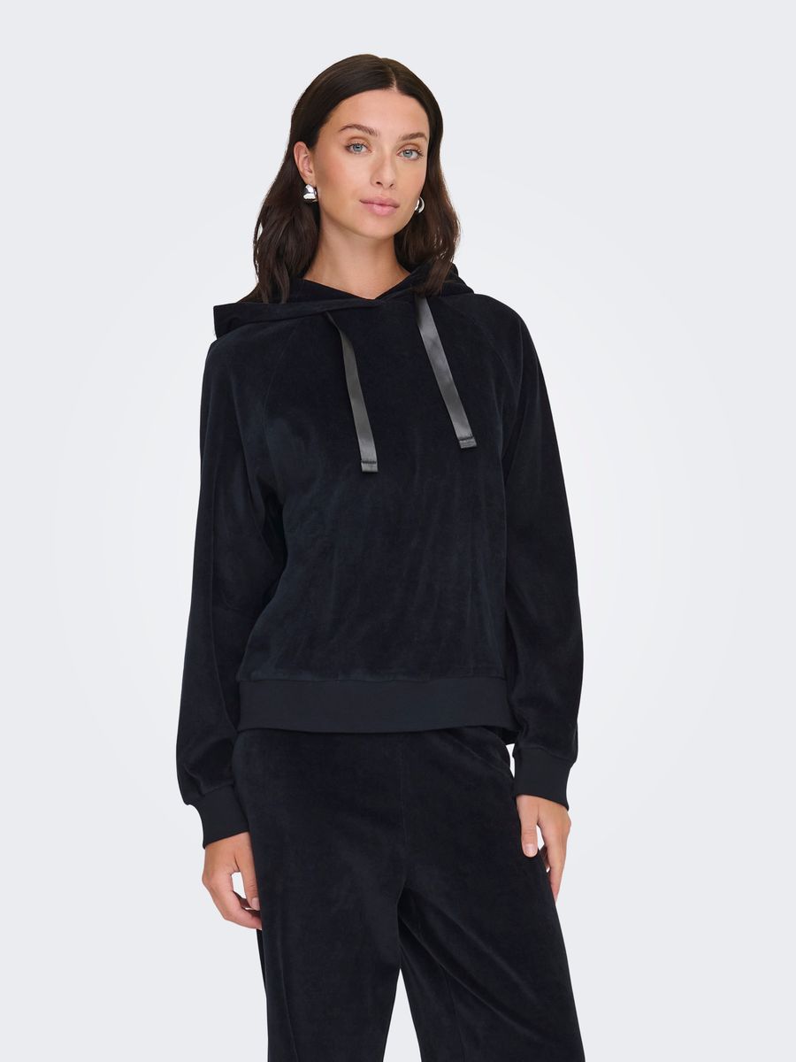JDYVIDA L/S VELVET HOODIE TOP JRS DIA