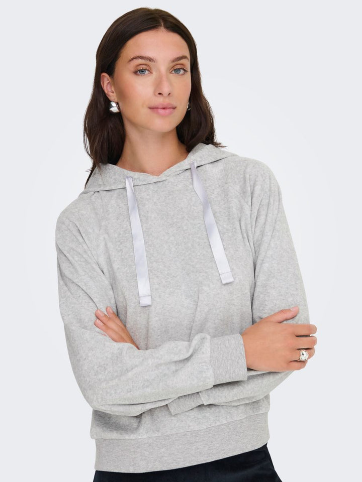 JDYVIDA L/S VELVET HOODIE TOP JRS DIA