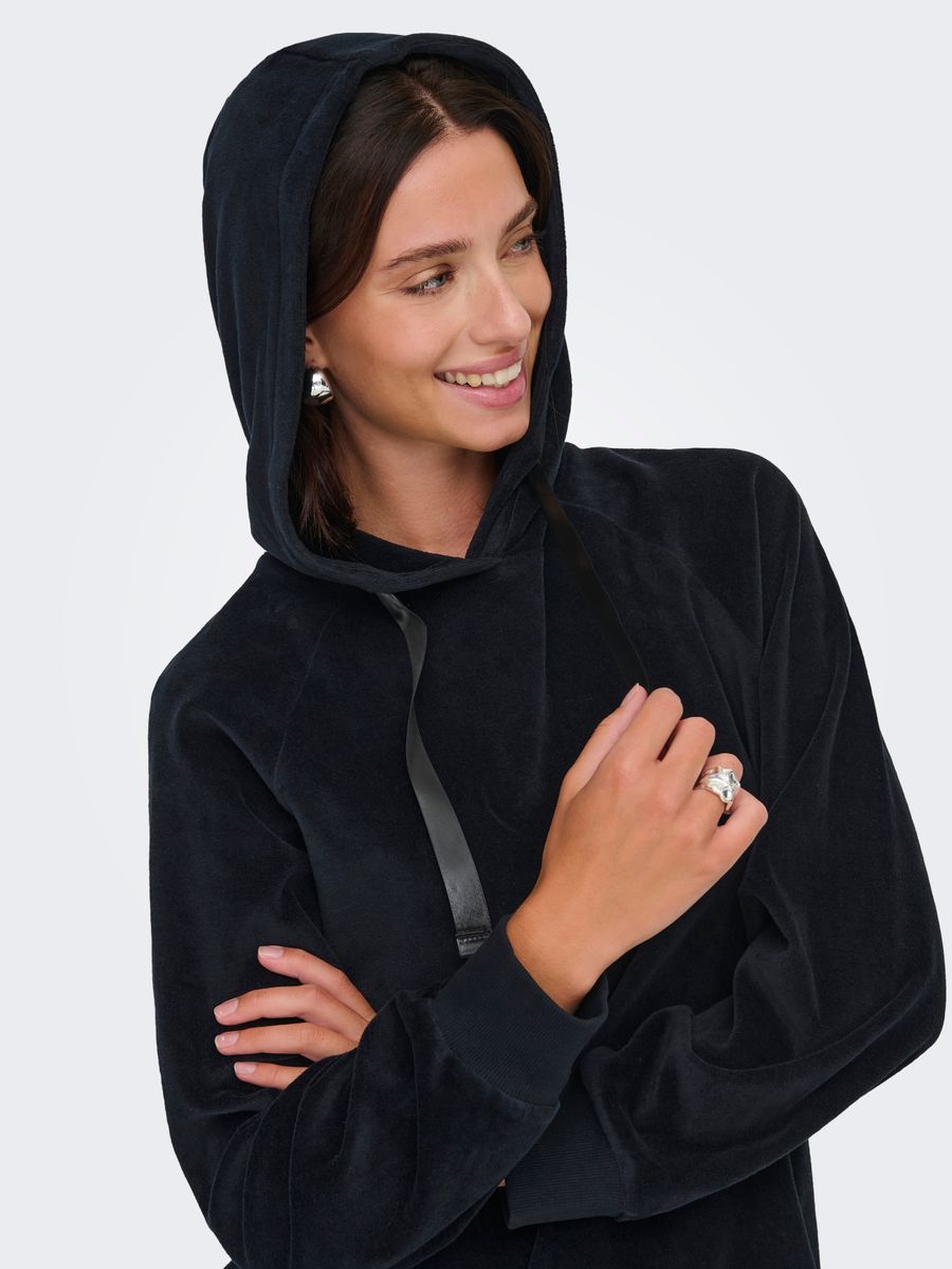 JDYVIDA L/S VELVET HOODIE TOP JRS DIA