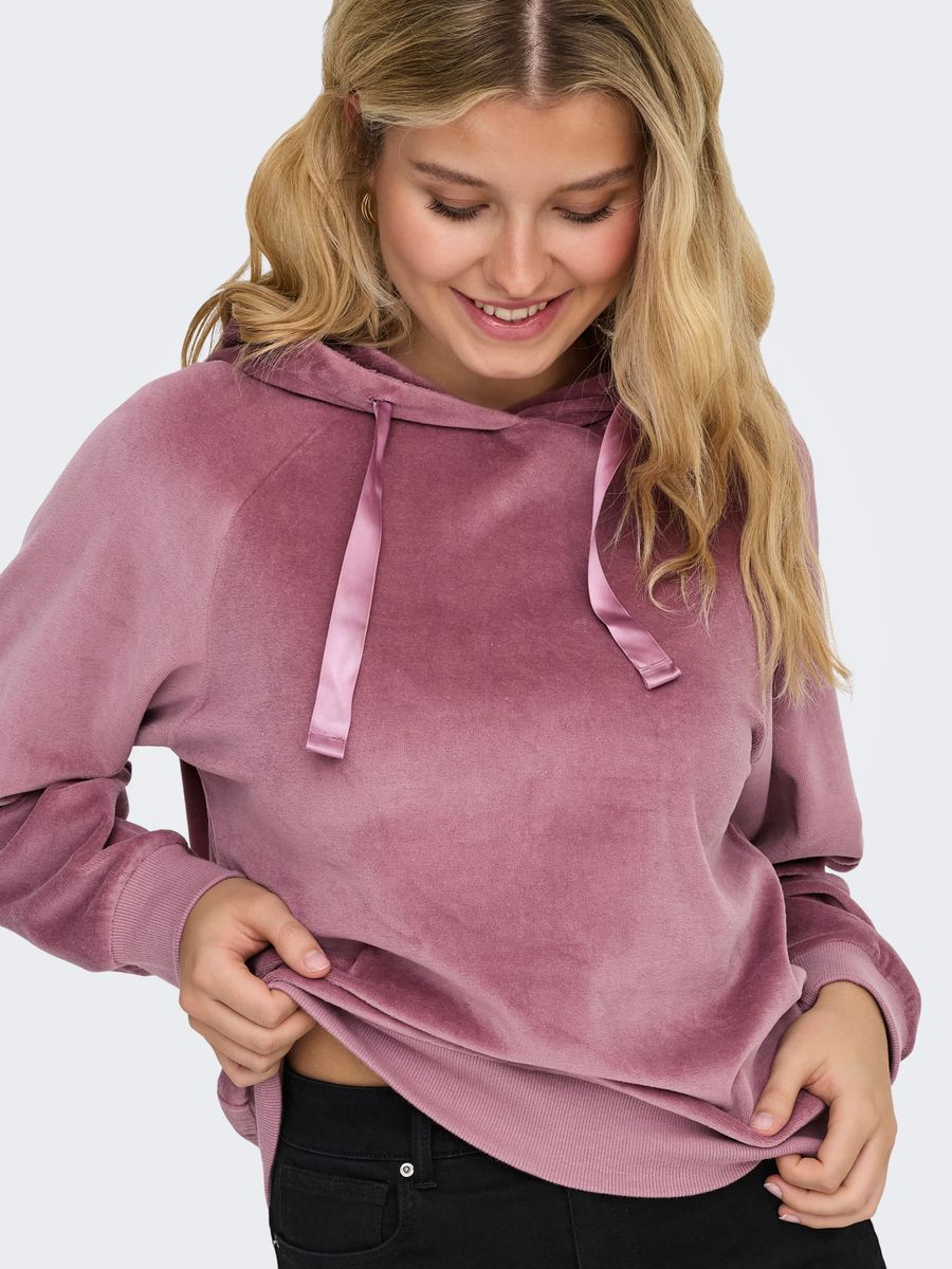 JDYVIDA L/S VELVET HOODIE TOP JRS DIA