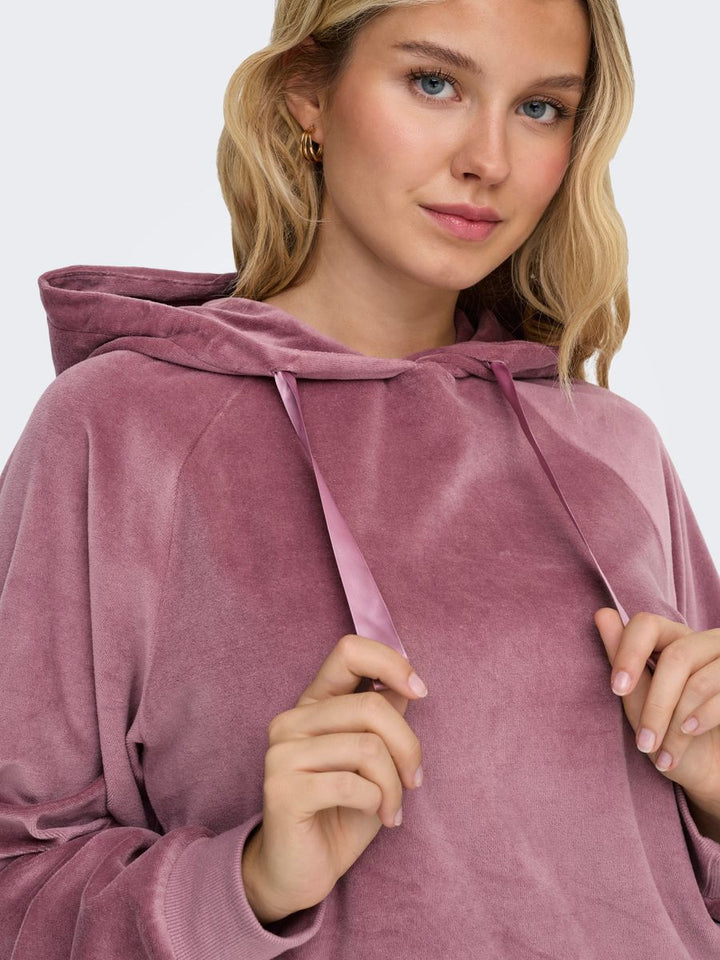 JDYVIDA L/S VELVET HOODIE TOP JRS DIA