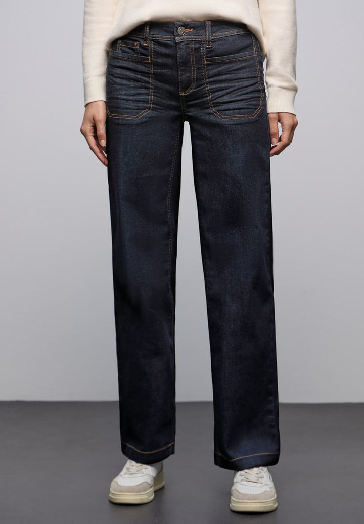 Rinsed Wide Leg Jeans