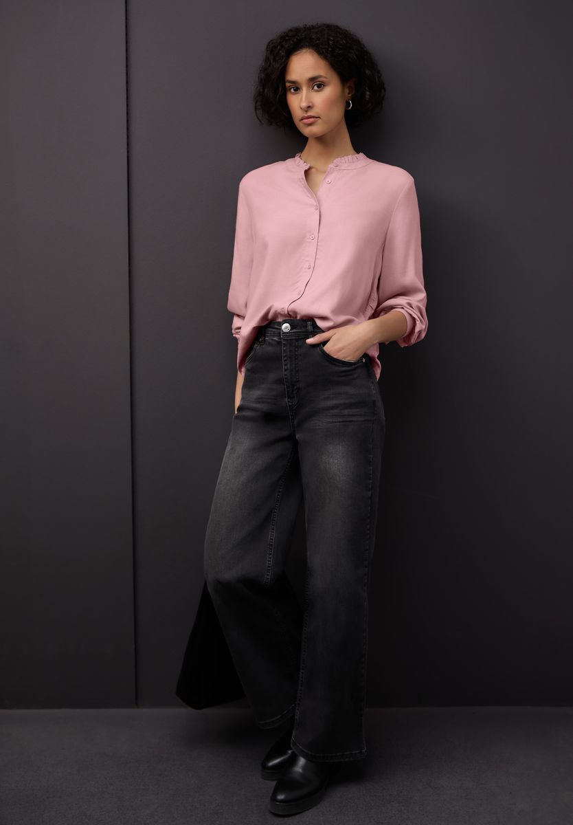 Melange Bluse mit Rüschen