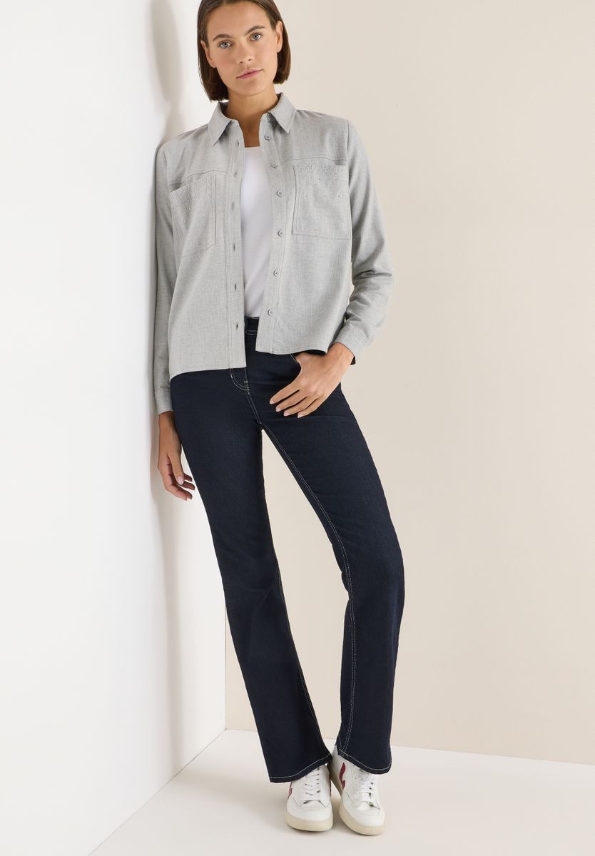 Flanellbluse mit Nieten