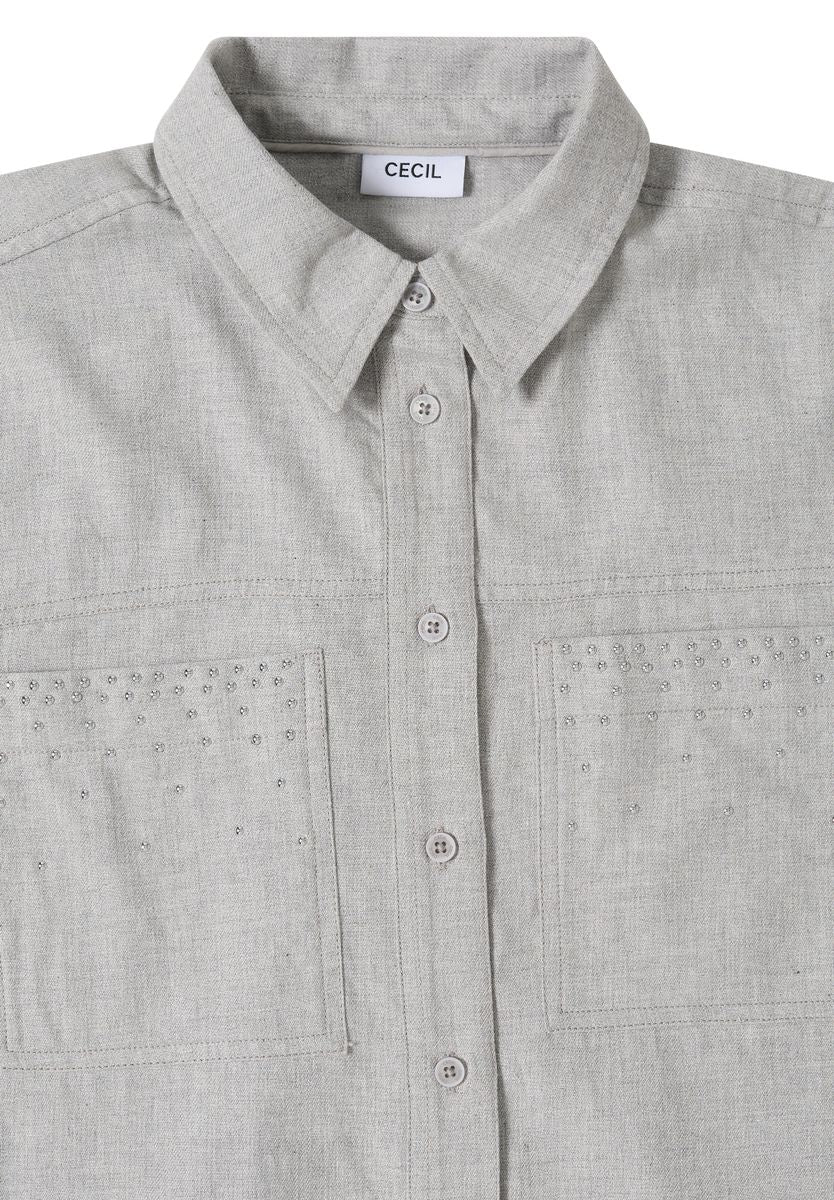 Flanellbluse mit Nieten