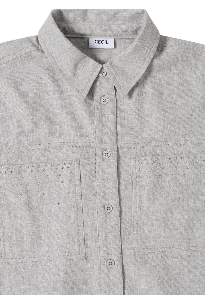 Flanellbluse mit Nieten