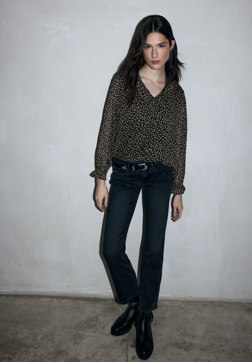 Chiffonbluse mit Volants