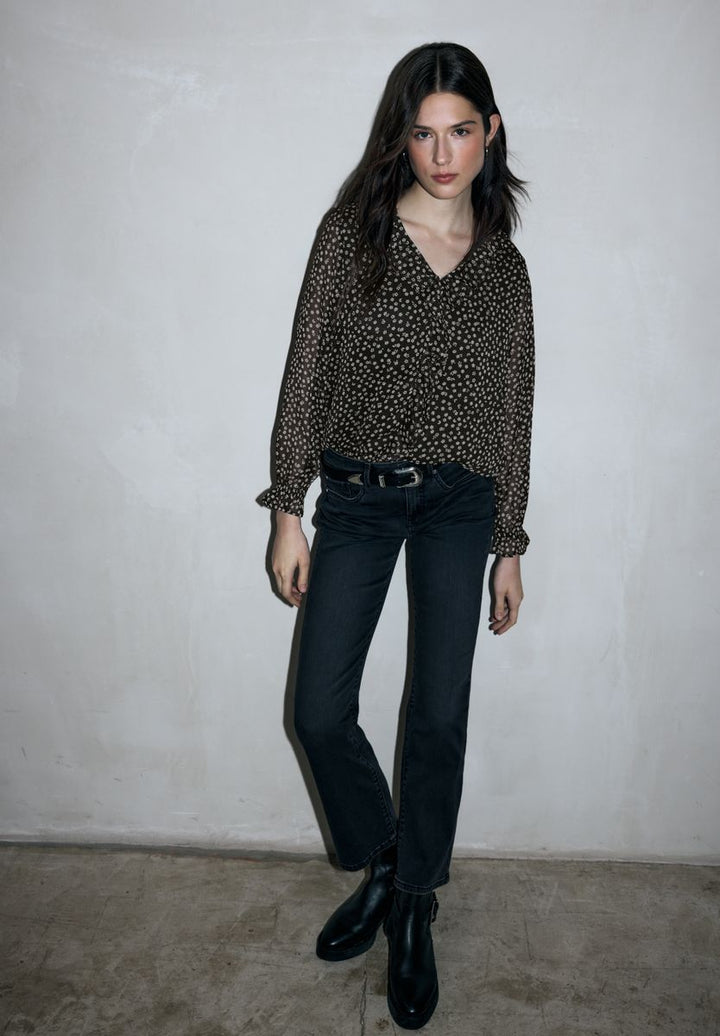 Chiffonbluse mit Volants