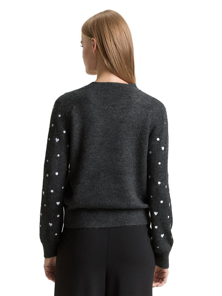 Relaxed Fit Strickpullover mit Stickereien