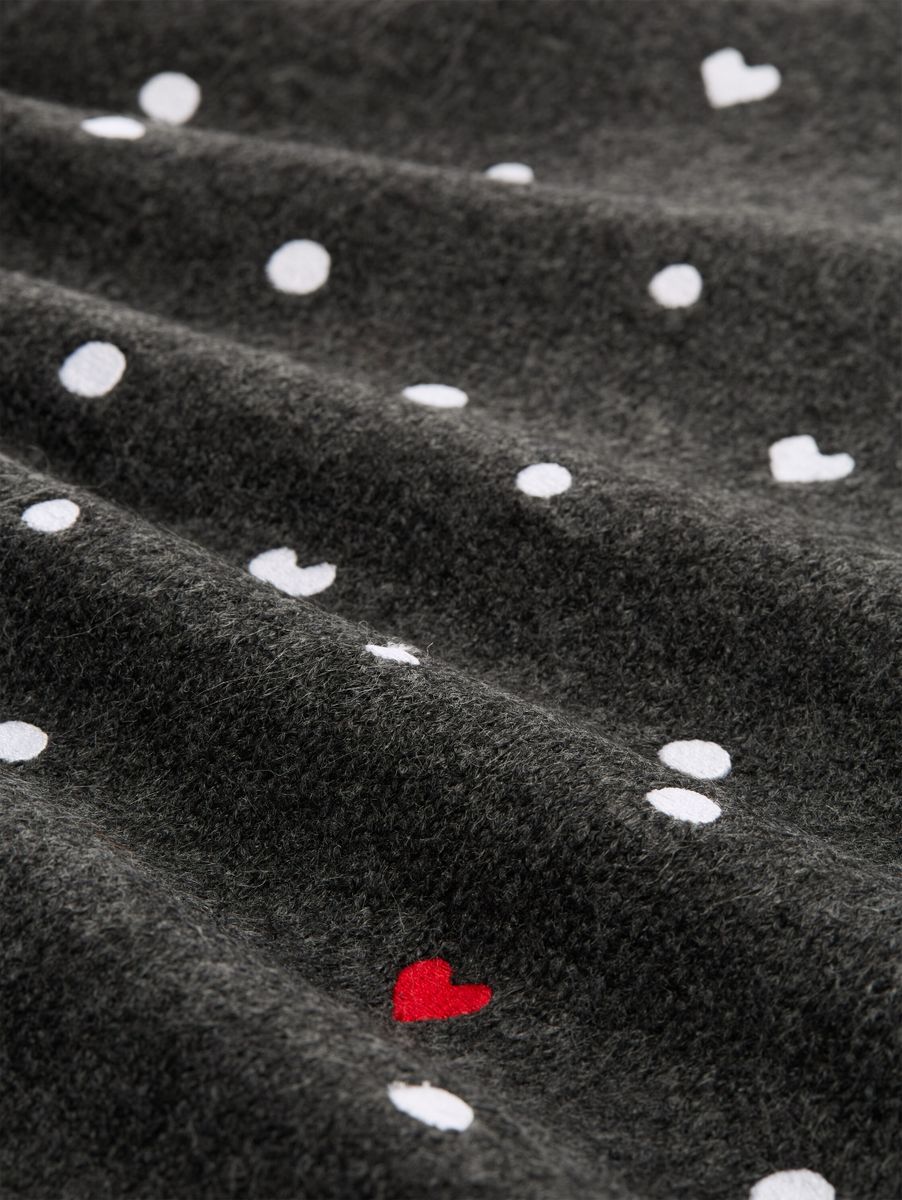 Relaxed Fit Strickpullover mit Stickereien