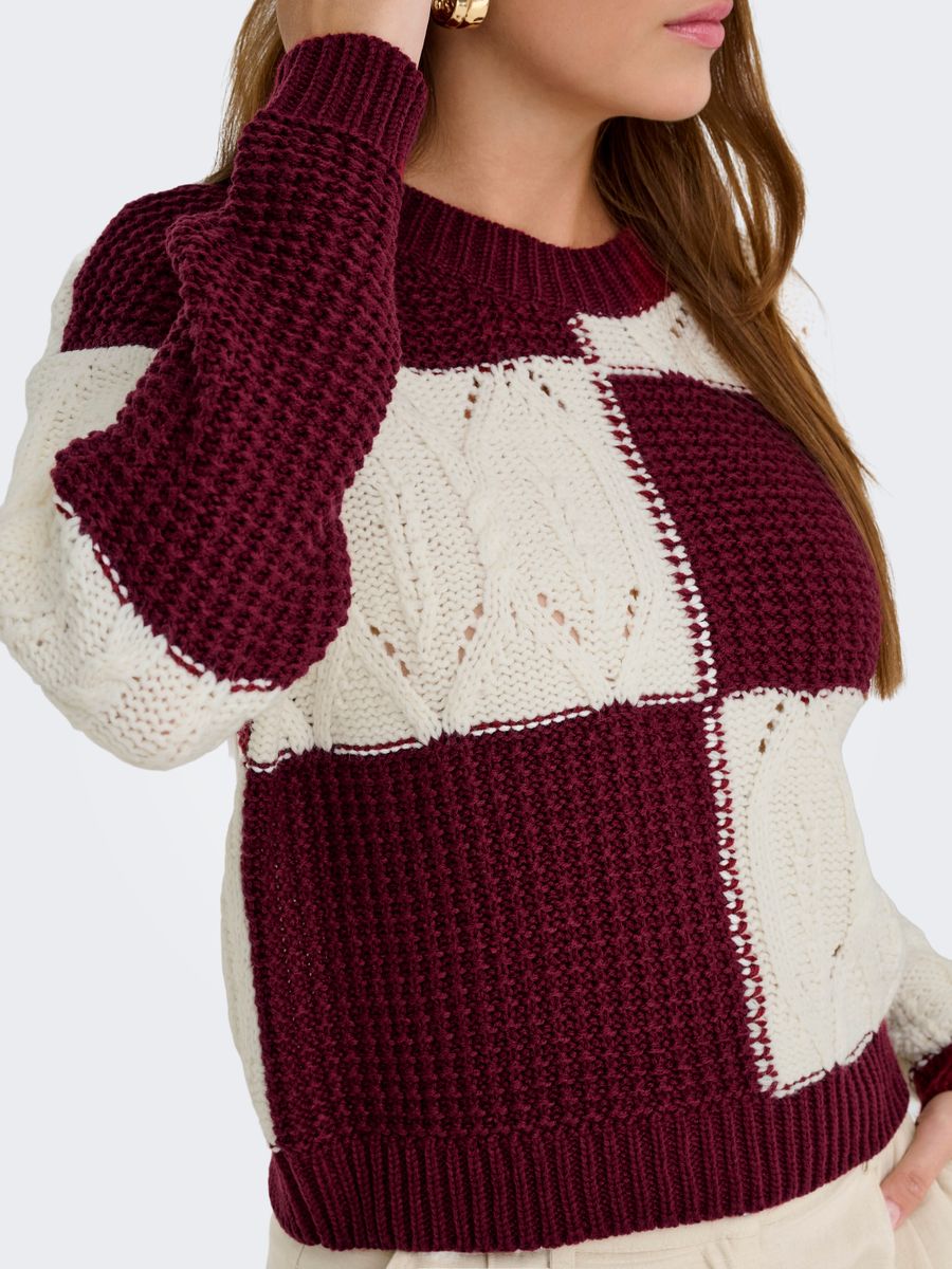 JDYJUSTY L/S MIX STRUC PULLOVER KNT NOOS