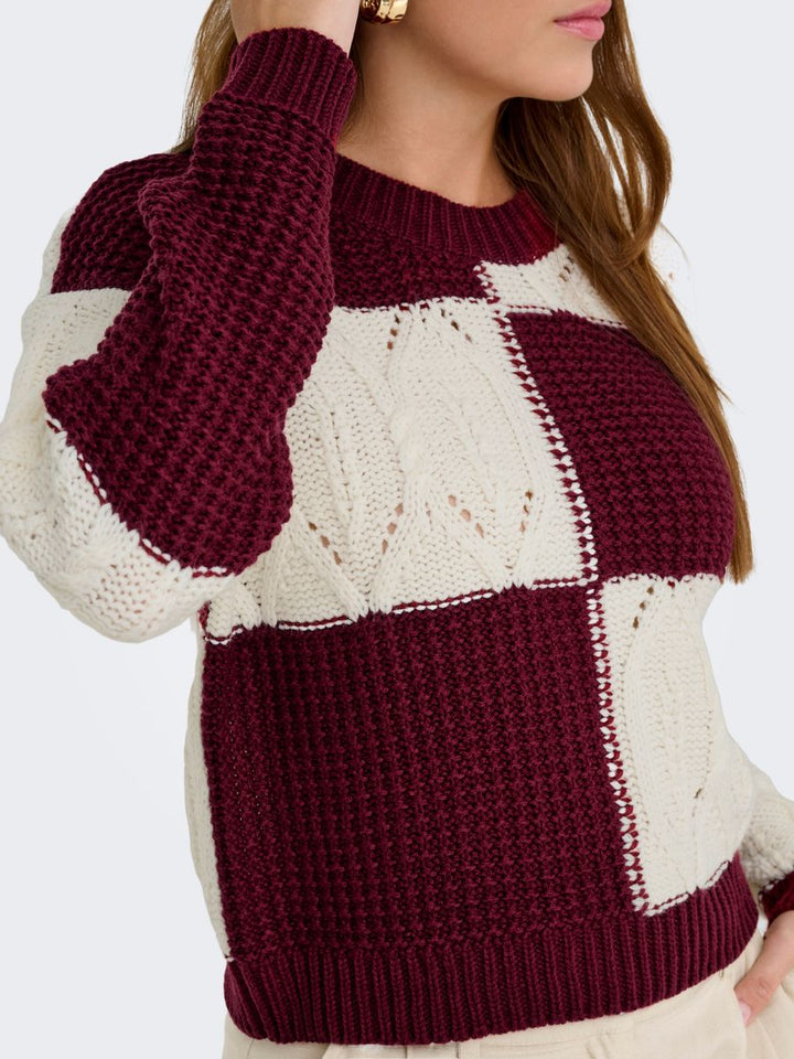 JDYJUSTY L/S MIX STRUC PULLOVER KNT NOOS