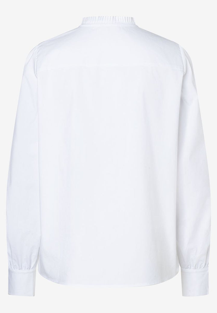 Bluse mit Stehkragen und R√ºsche