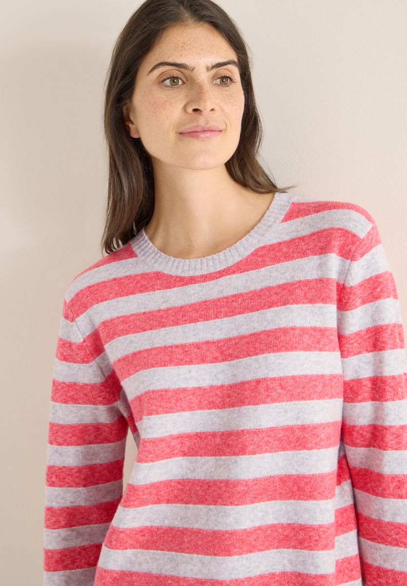 Gestreifter Melange Pullover