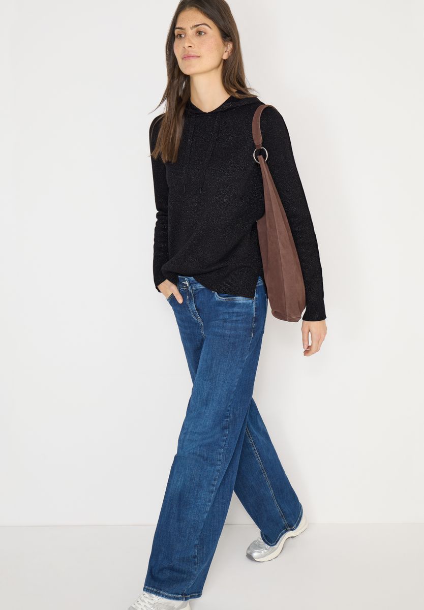 Jacquard Hoodie mit Glitzer