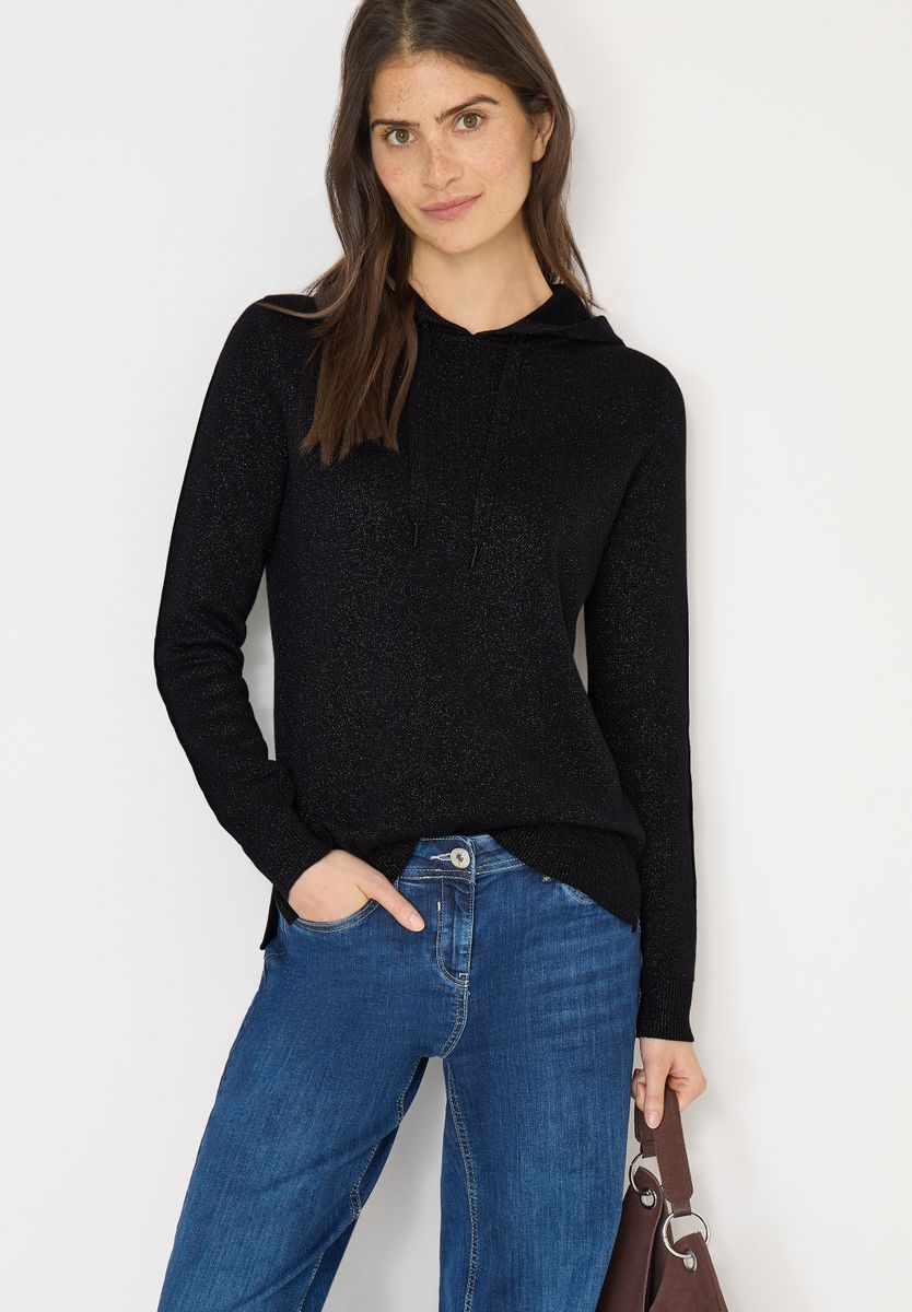 Jacquard Hoodie mit Glitzer