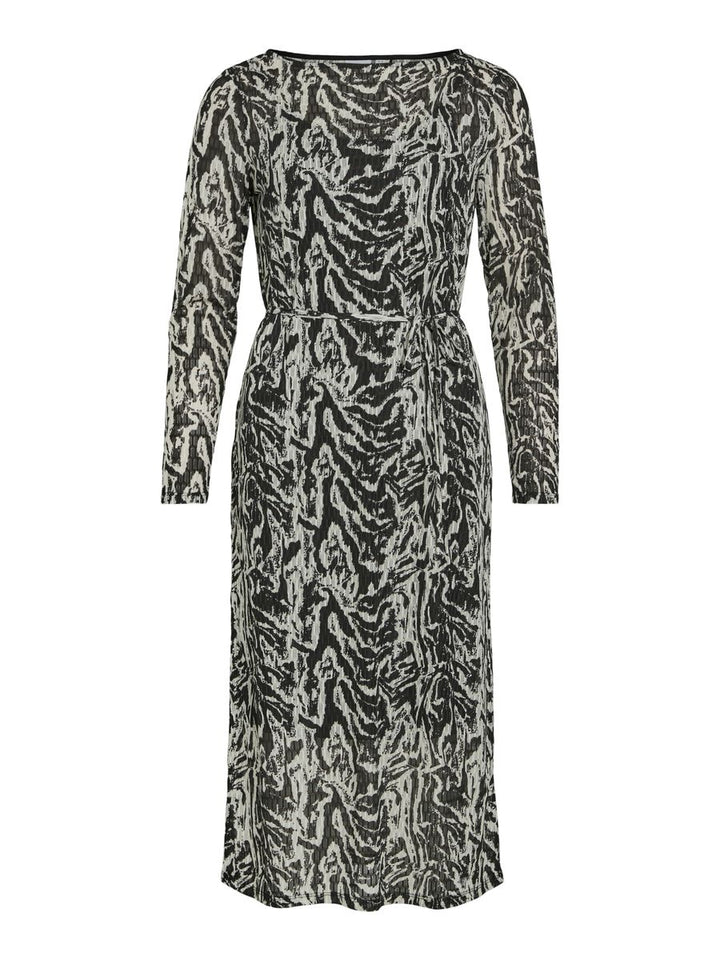 VILARINE NALA BOAT NECK L/S MIDI DRESS